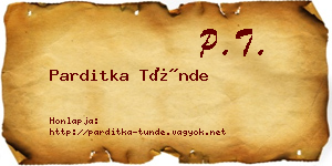 Parditka Tünde névjegykártya